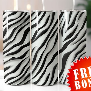 Seamless Zebra Tumbler Wraps, 20oz and 30oz Sublimation Tumbler, Zebra Design, Zebra Tumbler , Zebra Tumbler Design, Zebra stripe Tumbler