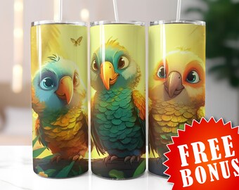 Seamless bird tumbler wrap, 20oz and 30oz Sublimation Tumbler, Straight and Tapered Skinny Tumbler Wrap PNG, bird tumbler png, PNG