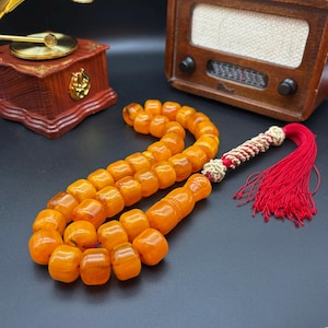 Vintage Bakelite,Old Bakelite,Large Size Rosary,Ottoman Bakelite,İslamic bead,Worry Beads,Misbaha,tasbih,tasbeeh,amber,Rosary