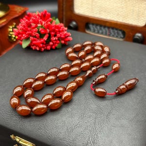 Handmade Bakelite Misbaha,İslamic Tesbih Gift for Him,Faturan Style,Rosary,Amber,Tasbeeh,Tasbih