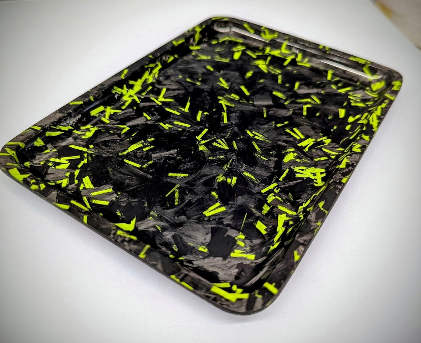 Green Forged 100% Real Carbon Fiber Tray 5”x7”