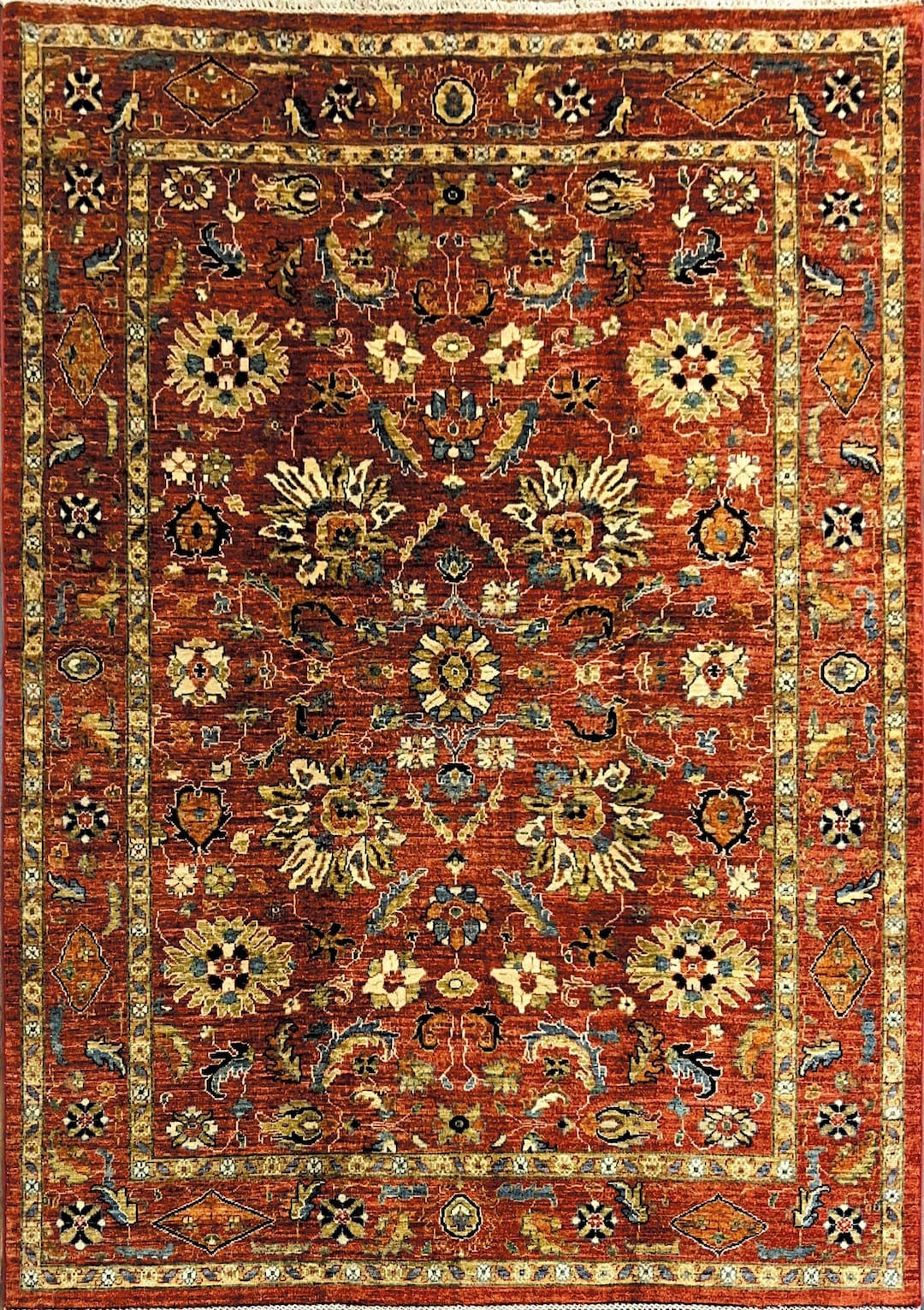 6X8 High Quality Persian Afghan Traditional Area Hand Knotted Rug, Rug