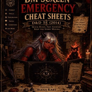 DM Screen Emergency Cheat Sheets (D&D 5e 2014) | Printable PDF | Quick Reference for Dungeon Masters