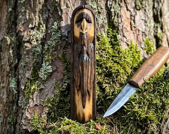 Der Holzarbeiter Dorfbewohner • Holz Handwerker | Nordische Figur Hand geschnitzte Volkskunst • Die Dorfbewohner-Serie