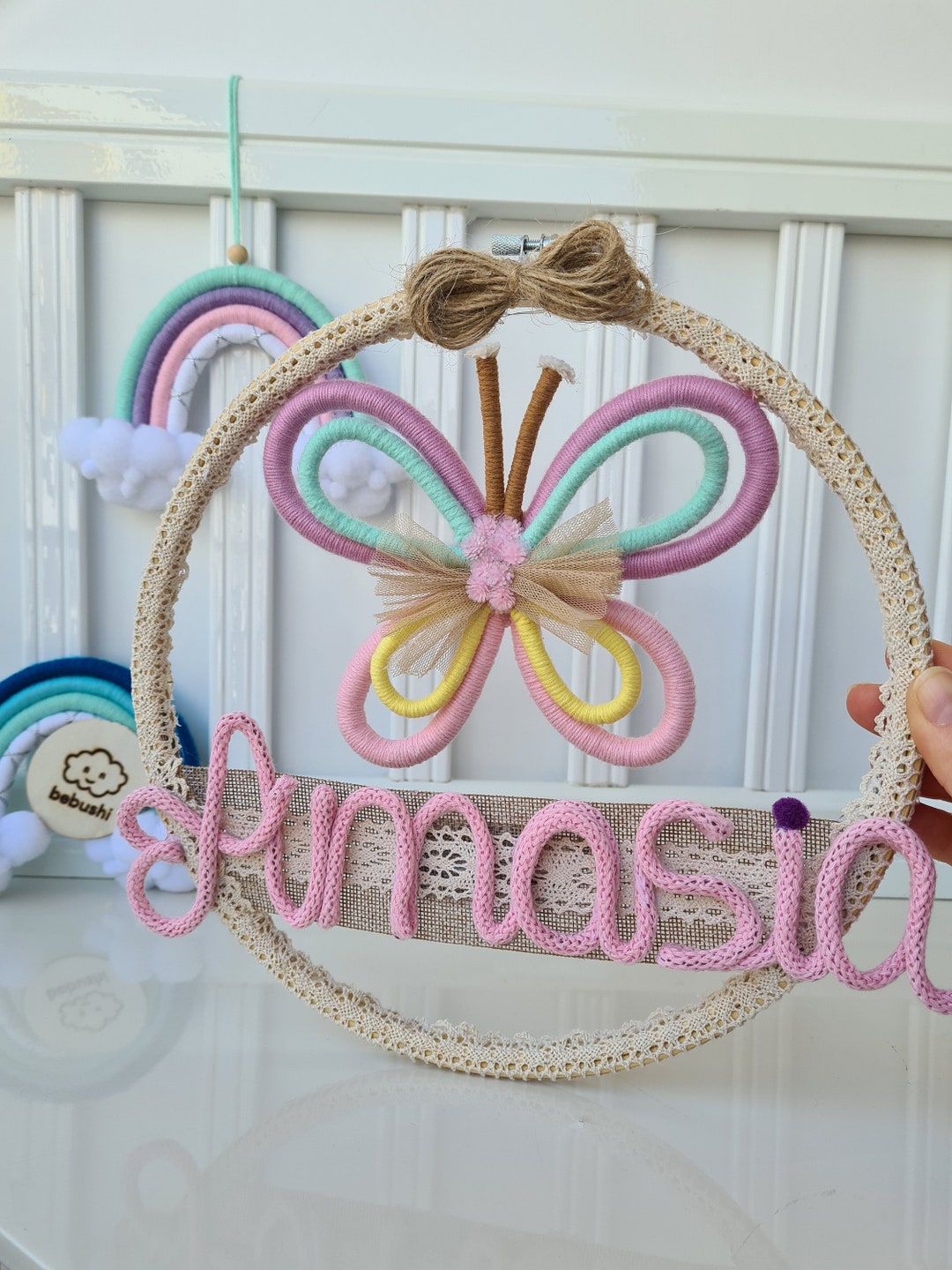 Personalized Butterfly Name Wall Decoration for Baby Room , Baby Shower