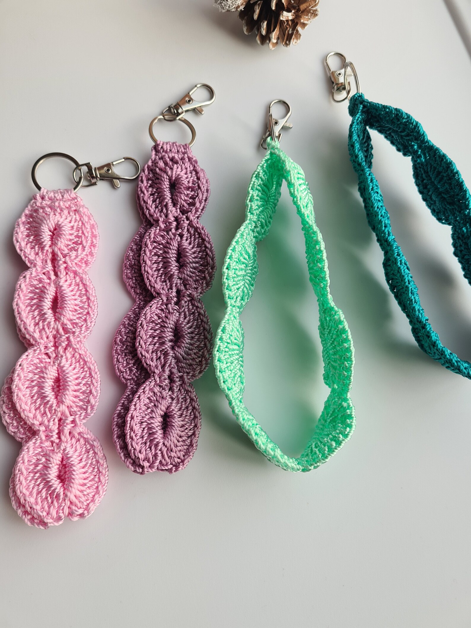 Artisan Crochet Keychain, Handmade Boho Key Holder, Unique Bag Charm ...