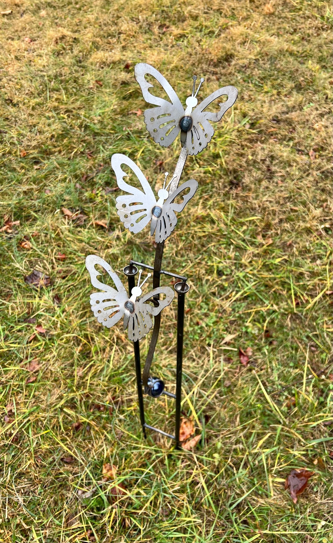 Premium Cast Iron Garden Art Wind Spinner Triple Balance