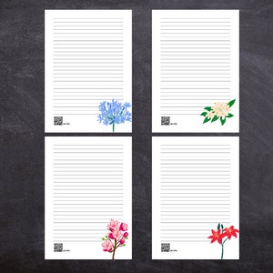 Fornecimento de modelo de escrita de cartas JW para serviço com código QR jw.org com lindas flores