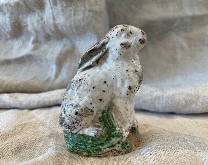 RARE FIND 1800's Antique English Staffordshire White Rabbit Figure - Etsy
