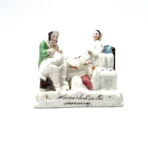 Antik Staffordshire Fairing Figur cirka 1850 Klockan tre på morgonen