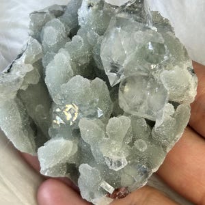Apophyllite on Chalcedony