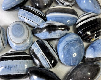 Blue opal palm stone and shiva