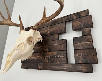 Walnut Arrowhead Deer European Skull Mount Table Pedestal Plaque Walnut Arrowhead Deer European Skull Mount Table Pedestal Plaque