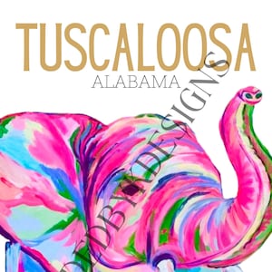 Tuscaloosa AL Elephant Digital Print