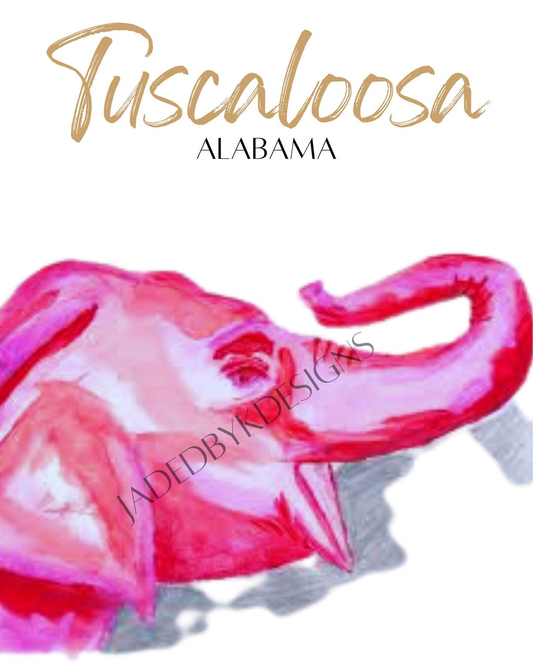 Tuscaloosa AL Pink Elephant Etsy