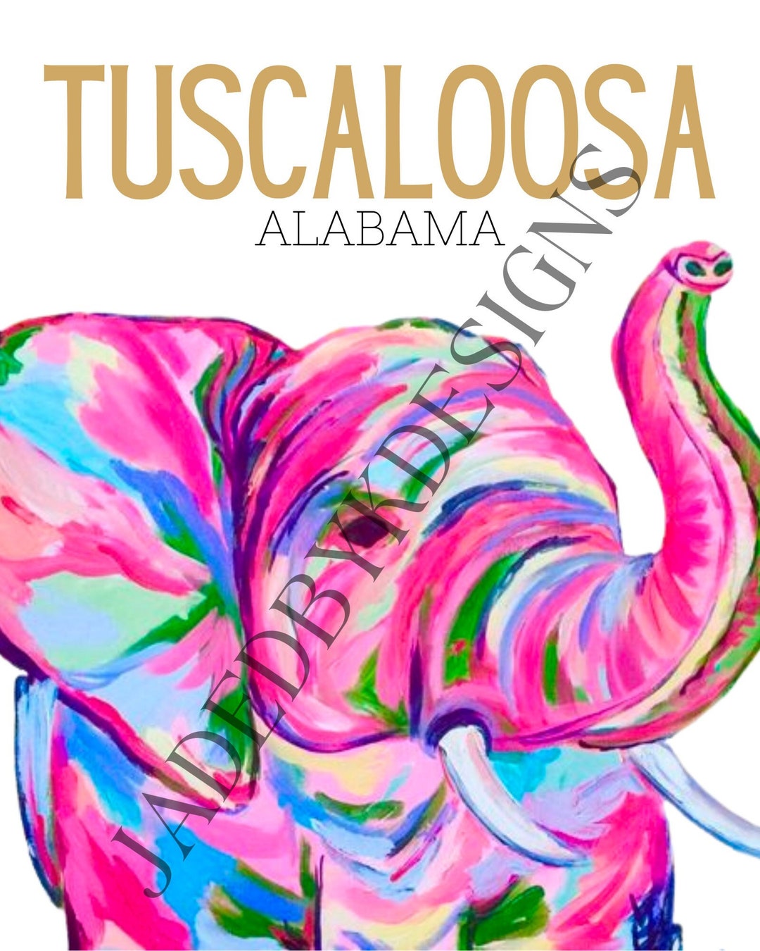 Tuscaloosa AL Elephant Digital Print Etsy