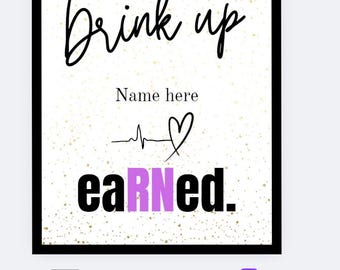 Nursing Customized Wine Label | Registered Nurse Gift | Passing the NCLEX | Graduation Gift | Nursing School Gift, Printable