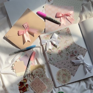 Schleifen Scrapbook Kit, Coquette Stationär für Scrapbooking und Junk Journaling