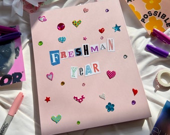 Freshman Year Scrapbook, College Memory Journal, 110 Sheets, 11 x 8.5 inches