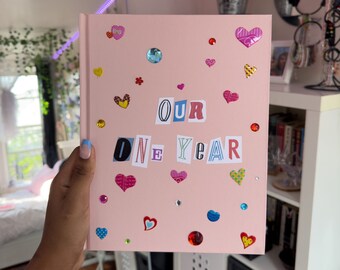 Our One Year Scrapbook, First Anniversary Scrapbook Gift, 110 Sheets, 11 x 8.5 inches