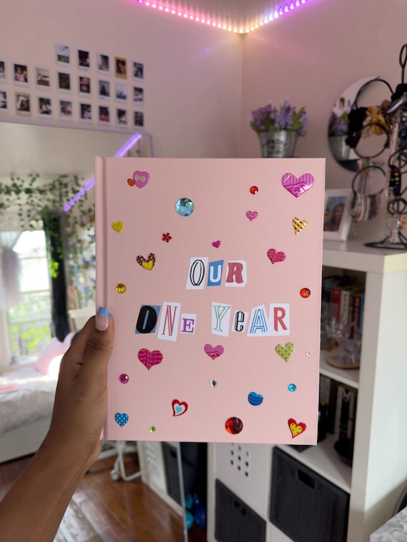 Our One Year Scrapbook, First Anniversary Scrapbook Gift, 110