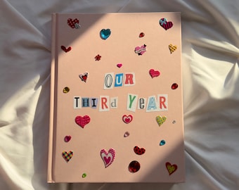 Our Third Year Scrapbook, Third Anniversary Gift, 110 Sheets, 11 x 8.5 inches