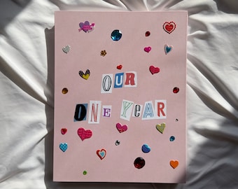 Our One Year Scrapbook, First Anniversary Scrapbook Gift, 110 Sheets, 11 x 8.5 inches
