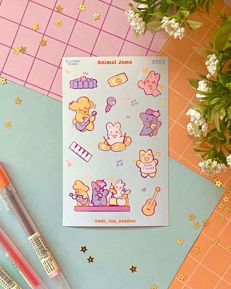 Concert Sticker Sheet, Music Band Show, Cute Kawaii Stationary, Planner ...
