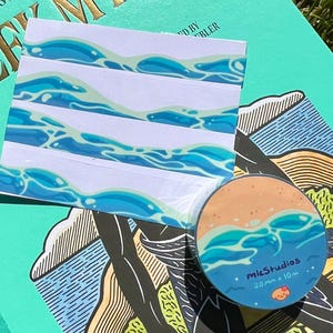Ocean washi tape, cute kawaii stationary, planner travel journal gift calendar, beach summer tropical nature