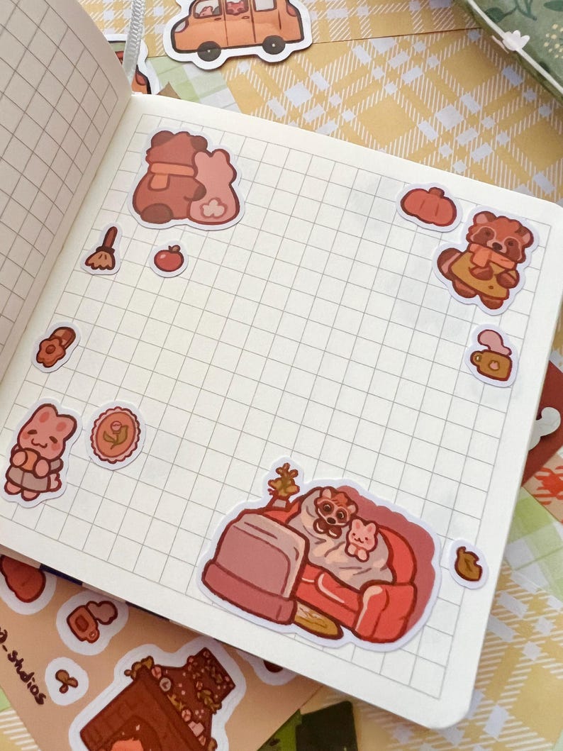 Cozy Cabin Sticker Sheet: Kawaii Planner Stickers - Etsy