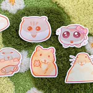 Autocollants mèmes hamster, jolis articles de papeterie kawaii, animaux de compagnie TikTok rigolos