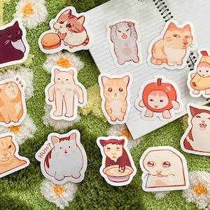 Stickers TikTok meme chat, meme vigne instagram, cadeau stationnaire pour agenda