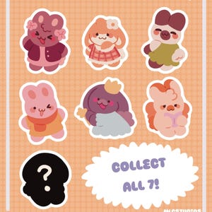 Bunny blind bag puffy keychain, mystery charm gacha, cute kawaii rabbit grab bag