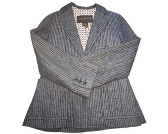 Louis Vuitton Grey minimalist Designer Archival Cotton Blazer Size 42 Fits XS