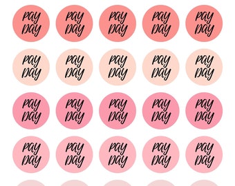 Budget Stickers - PNG - Planner Stickers - Budget - Planner - Pink - Pink Stickers - Pay Day Stickers - Pay Day -