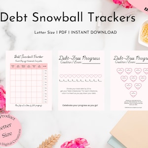 Pode incluir: Folhas de trabalho imprimíveis de rastreamento de bola de neve de dívida em tamanho carta. As folhas de trabalho incluem um rastreamento de bola de neve de dívida, um rastreamento de progresso para a liberdade de dívidas com corações e um rastreamento de progresso para a liberdade de dívidas com linhas. As folhas de trabalho são rosa e brancas.