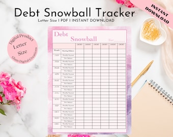 Debt Snowball I Dave Ramsey I Financial Planning I Budgeting I Finance Tracker I Debt Snowball Tracker I Printable I Save Money