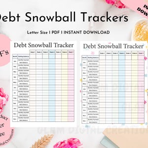 Bola de nieve de deuda I Dave Ramsey I Planificación financiera I Presupuesto I Rastreador de finanzas I Rastreador de bola de nieve de deuda I Imprimible I Ahorrar dinero I Deuda