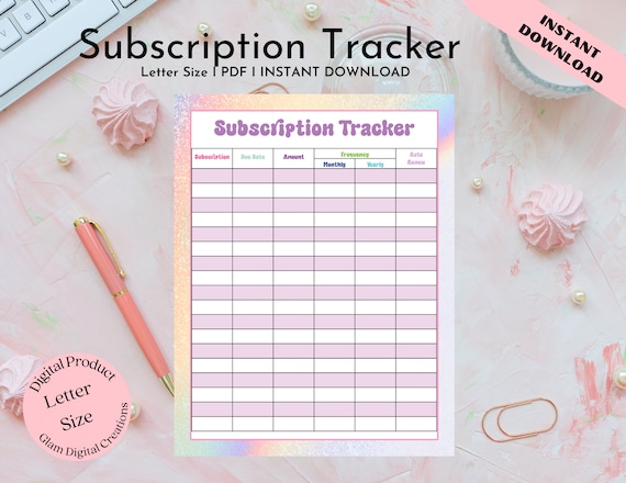 Budget Planner Printable I Subscription Tracker I Budgeting I Financial Planner I Subscription Spending I Expense Tracker I Planner Insert