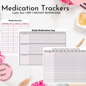 Daily Medication Tracker, Medication List, Medication Log, Printable, Medication Sheet, Monthly Tracker, Health, Medication Record, PDF