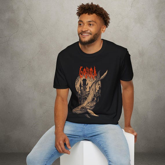 T-shirt Gojira Whale Band Logo Officiel Homme - Blanc, Taille XXL, Manches Courtes