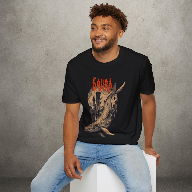 Gojira 'Flying Whales' Tee – Unisex Metal Band Shirt | Gothic Graphic Tee | Metalhead Shirt | Alt Fashion Top | Dark Art Apparel immagine 8