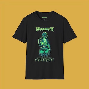 Powerful and Iconic: Black T-Shirt with Megadeth Print