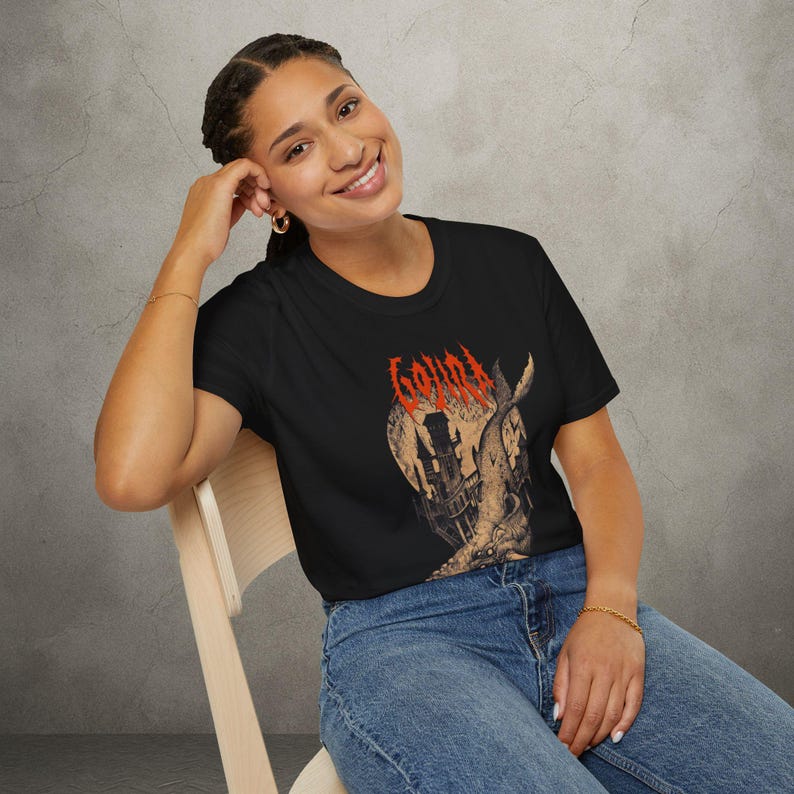 Gojira 'Flying Whales' Tee – Unisex Metal Band Shirt | Gothic Graphic Tee | Metalhead Shirt | Alt Fashion Top | Dark Art Apparel immagine 7