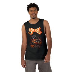Ghost Goth Metal Tank Top | Gothic Graphic Tee | Metalhead Shirt | Alt Fashion Top | Dark Art Apparel | Heavy Metal Gift image 3