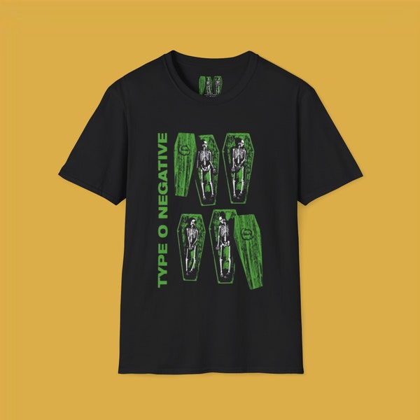 Black T-Shirt with Type O Negative Album Cover Print