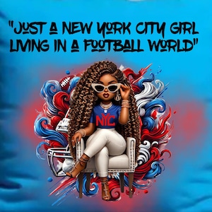 New York Giants Chibi Woman PNG: Digital Download