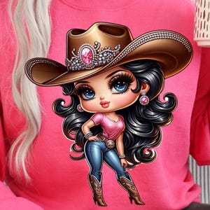 Bundle of four cute Cowgirl, Betty Boop&#39;s, Png for download only so vibrant and beautiful.