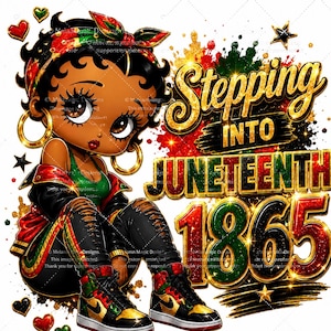 Juneteenth 1865 Betty Boop png för nedladdning
