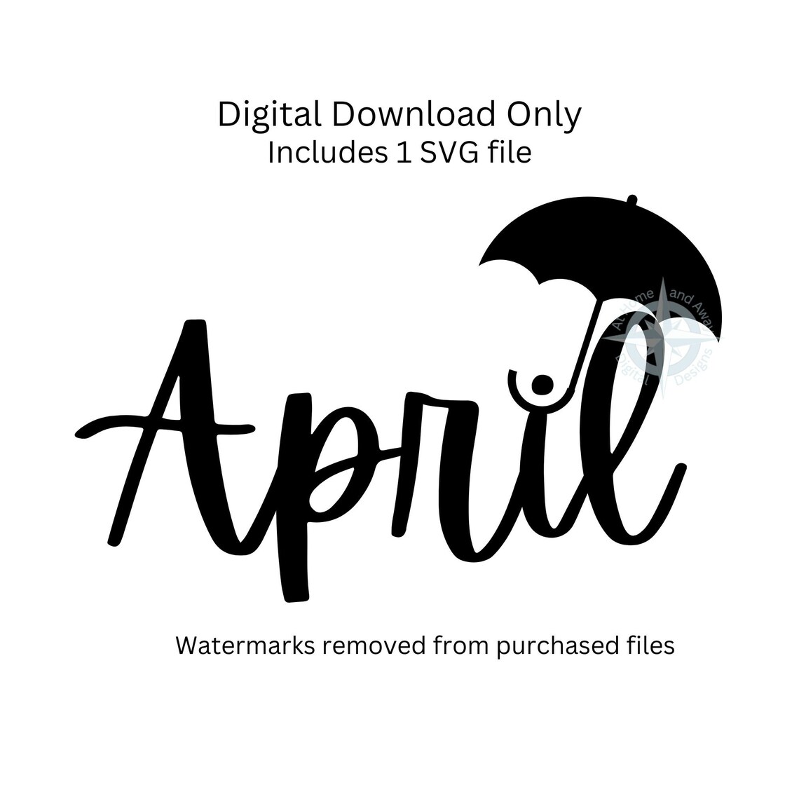 April Svg File, April Cut File for Cricut, Seasonal Svg, Seasonal Cut